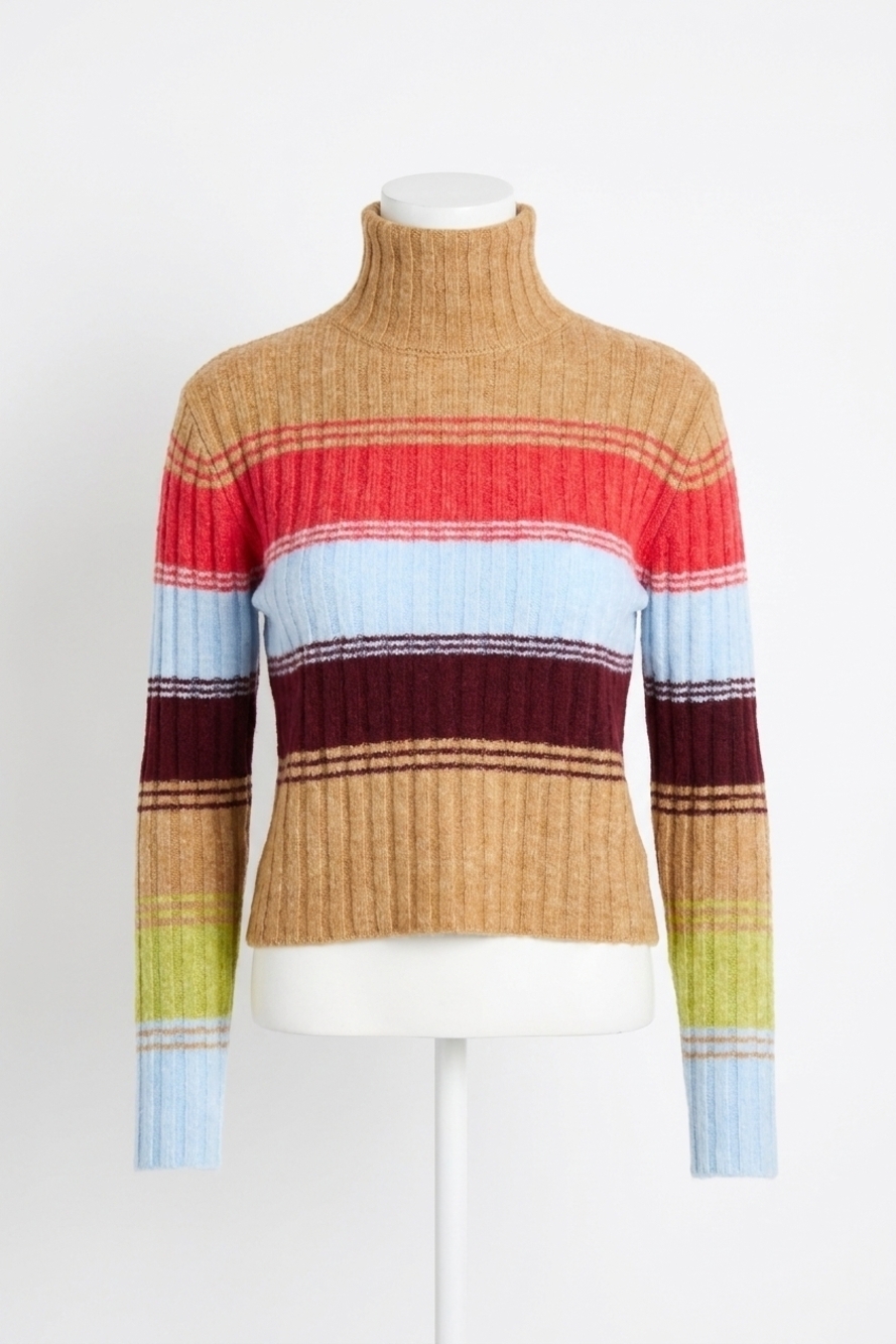 NEW CENTRAL PARK WEST marley ribbed gradient stripe tee in multi-color